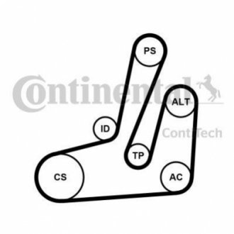 6PK1390K1 Continental Комплект (ремень+ролики)