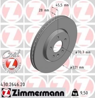 430264620 Otto Zimmermann GmbH Диск гальмівний Coat Z