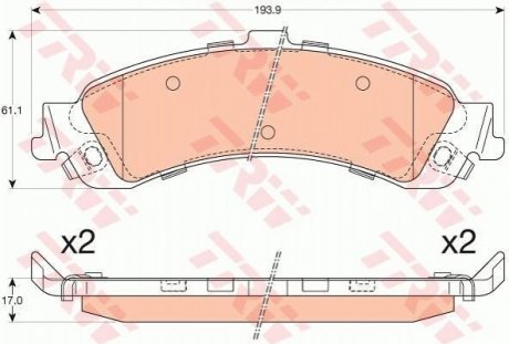 GDB4454 TRW Колодки торм.зад. Chevrolet Tahoe 99-06/Silverado