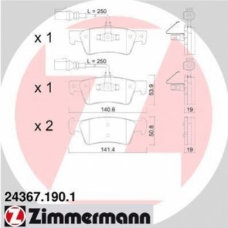 243671901 Otto Zimmermann GmbH Колодки гальмівні дискові, к-кт