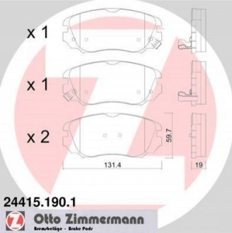 244151901 Otto Zimmermann GmbH Колодки гальмівні дискові, к-кт